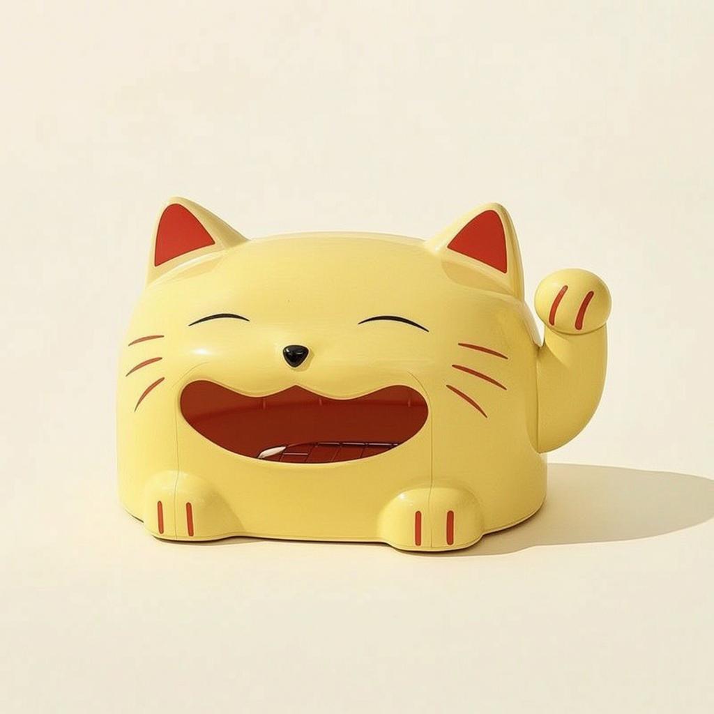 Cat Shaped Tissue Box Functional Cat Tissue Box Decorative Charming for Living Room, Bedside Table