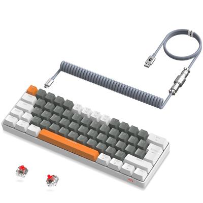 ZIYOULANG T60 Gaming Mechanisch Rot Kompakt Kabelgebunden 62 Farbe 19 64 Farbe Regenbogen Volle Taste Englisch Spritzguss-Taste Metall Luftfahrt-Stecker