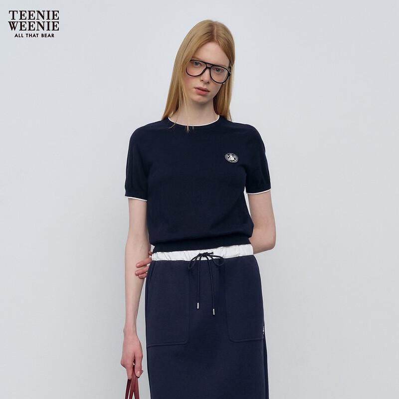 Teenie Weenie Women s Bear Letter Short Sleeve Knit Sweater M