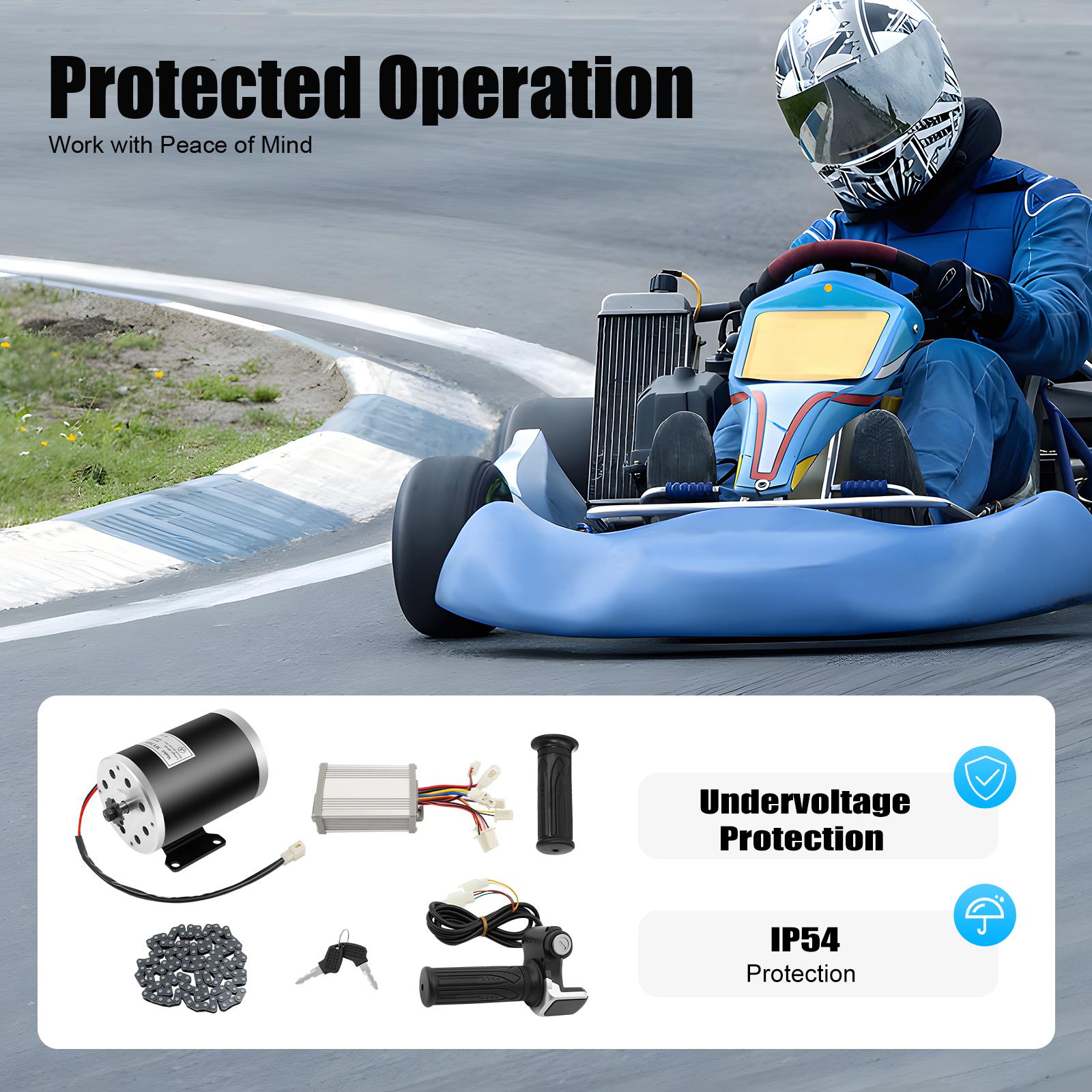 

48-volt 1000-watt high-power brushed motor kit with 3 speed settings, complete set of components for electric bicycle modificati Other