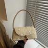 Elegant Beach Straw Hobo Embroidery Handbag Storage Bag Grass Woven Shoulder Bag  Work