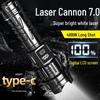 Tactical High-Power Rechargeable Flashlight with Zoom & Long-Range Laser