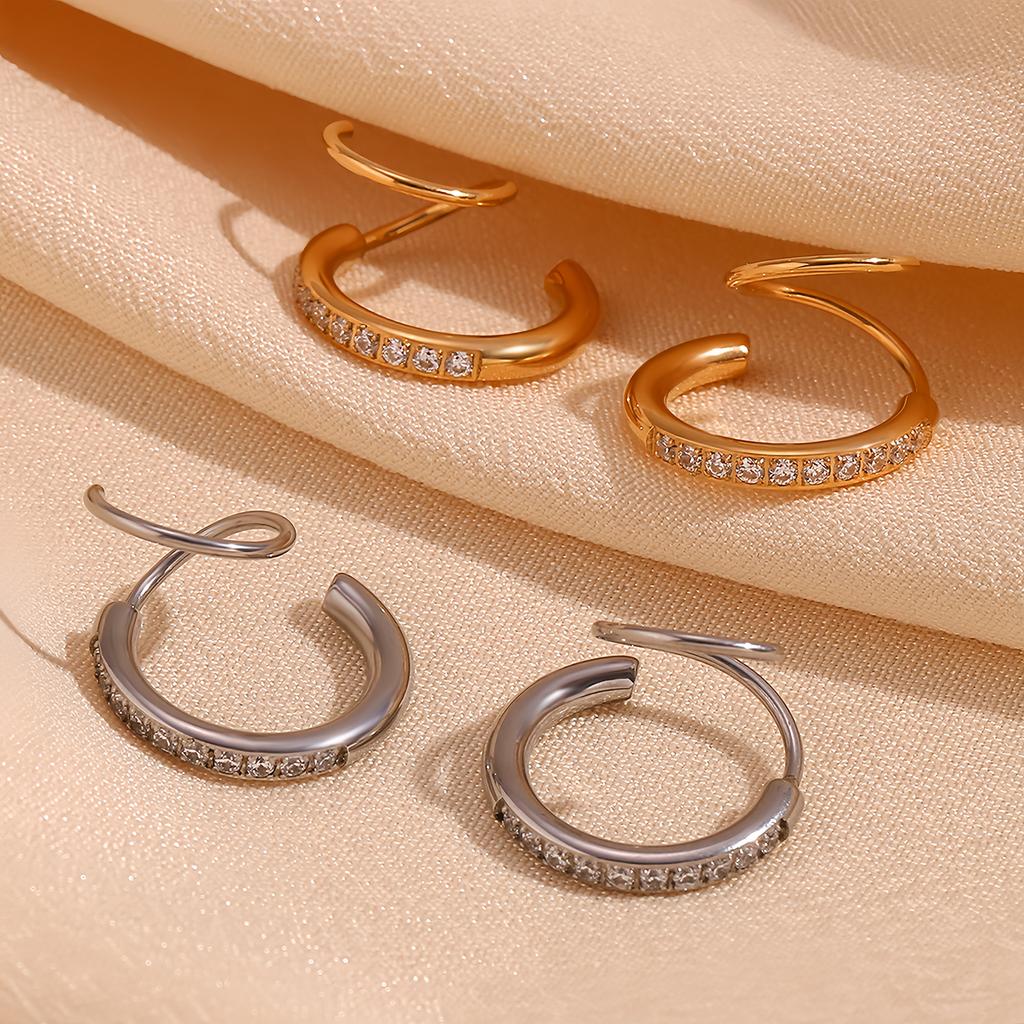 Kreatives Design Spiralohrringe für Damen, Edelstahl