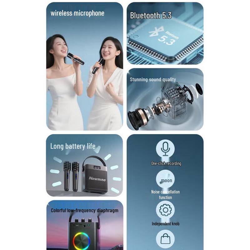 Newman K519 Portable Hi-Fi Bluetooth KTV Speaker CN Plug (adapter Included)