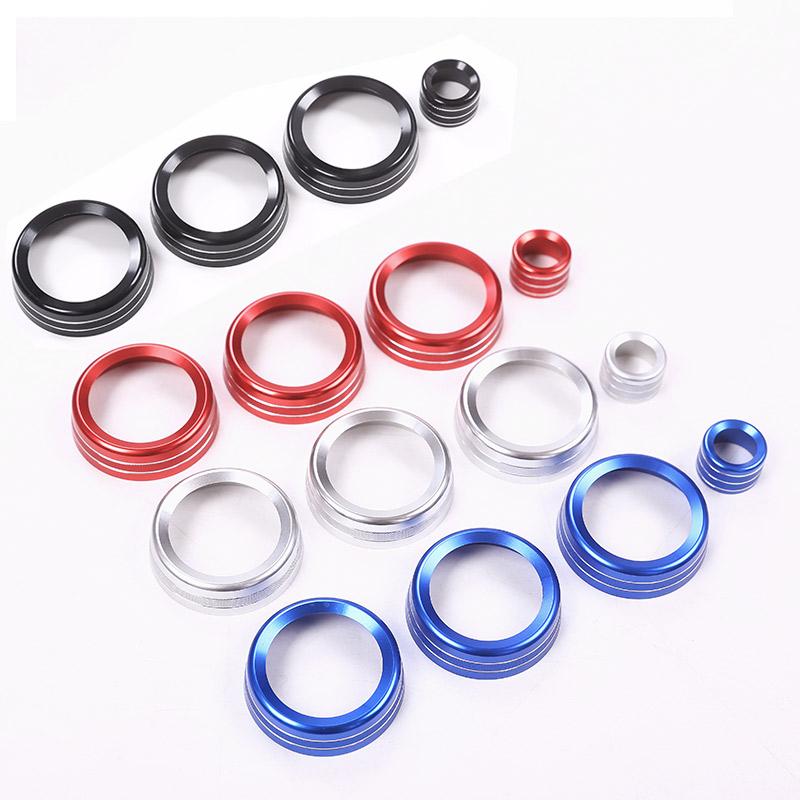 For Land Rover Discovery Sport 2015-18 Car-Styling Aluminum Alloy Car Air Conditioning Knobs Audio Circle Trim Car