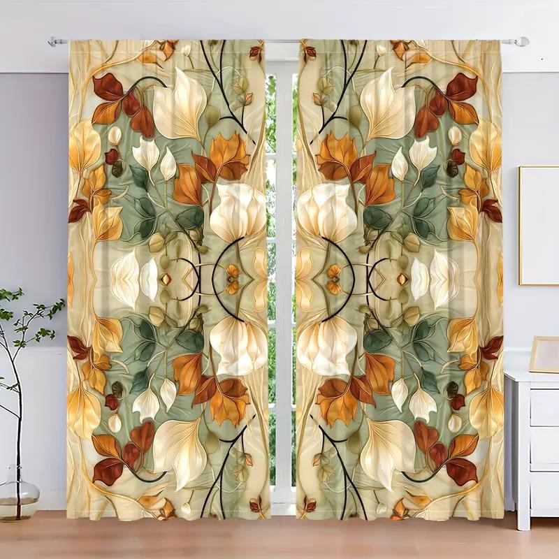 

Трехмерные цветочные пейзажи весной и летом - печатные шторы, кулиска, домашнее украшение, украшение комнаты 29Wx64L(75x166CM)x2