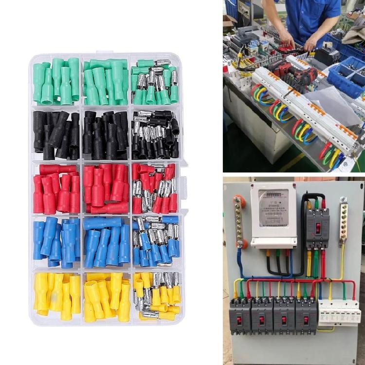 Easy to Use 200pcs Wire Terminals Assortment Includes Male & Female Connectors Assorted Connector Set Simple Installation