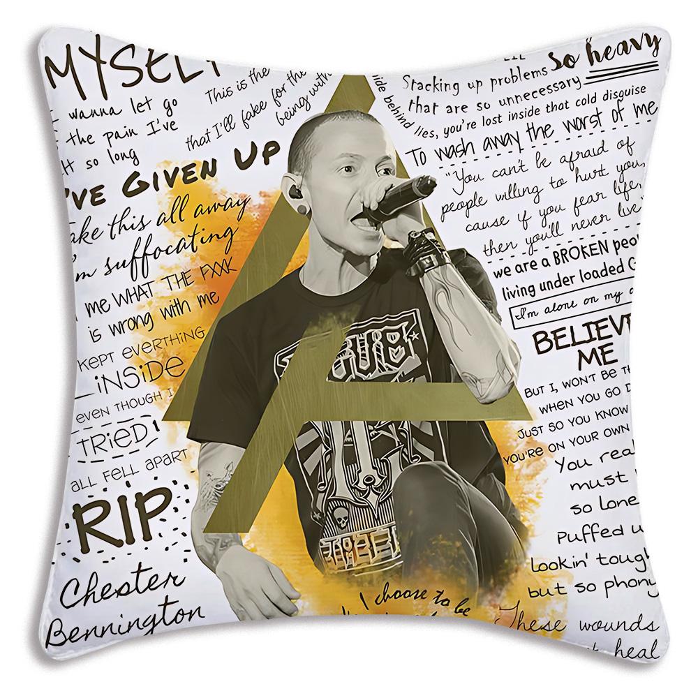 World Famous Rock Band Linkin P-Park Pillow Covers Sofa Decorative Home Double-Sided Printing Short Plush Cute Cushion Cover