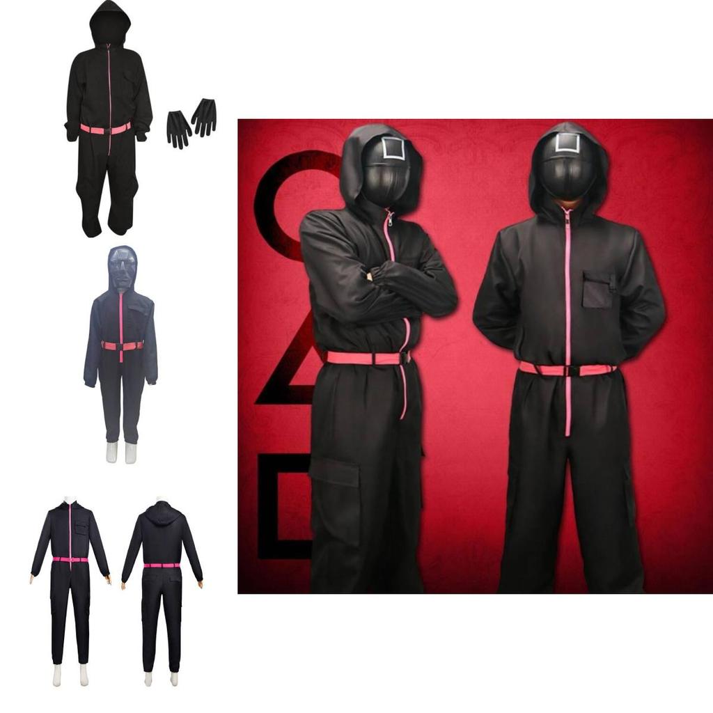 Squid Game Popular Movie Halloween Costume For Kids With Cotton Blend Fabric Cosplay Suit