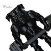 Small Bulldog Statue 3D Printed Fitness Figurine, Modern Muscular Barbell Dog Office Ornament Statue, Black Sculpture for Home Desk Decor Decoration