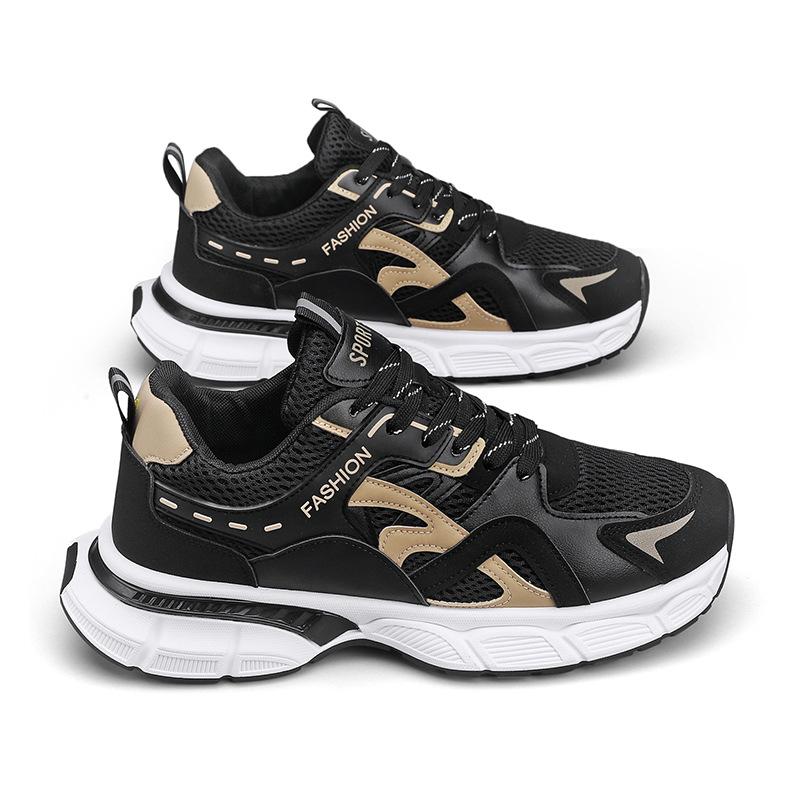 Men's Shoes Summer Breathable Youth Versatile Sports Casual Running Mesh Non-slip Raw Dad Shoes