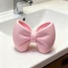 Small Creative Bow Pen And Toothbrush Holder Plastic, Freestanding, Ideal For Bedroom And Bathroom Decor, Bathroom Accessories