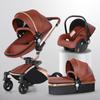 360° Rotating Baby Stroller: High View, Reclines, Foldable, Shock-Absorbing Eggshell Design
