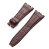 Genuine Leather Watch Strap 27mm for Royal Oak Offshore Slub Pattern Stitching Cowhide WatchBand Butterfly Buckle Business Bands