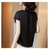 Women Satin Blouse High-end Fashion Short Sleeve Silky Temperament T Shirt Casual Tops