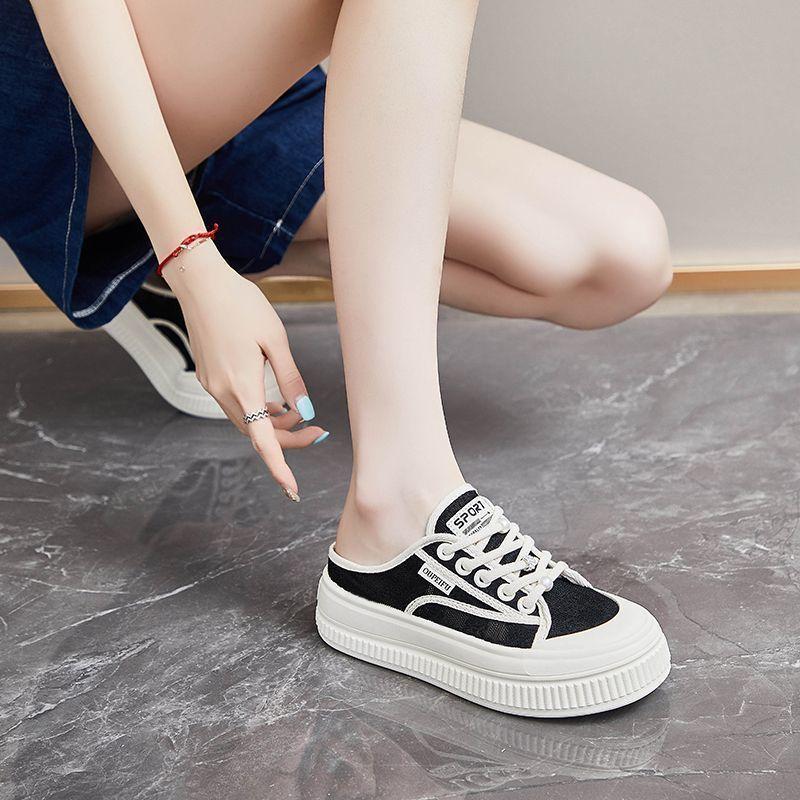 Breathable Little White Shoes Women's Shoes 2025 New Summer Net Shoes Popular Versatile Thick-soled Lace Thin Casual Board Shoes