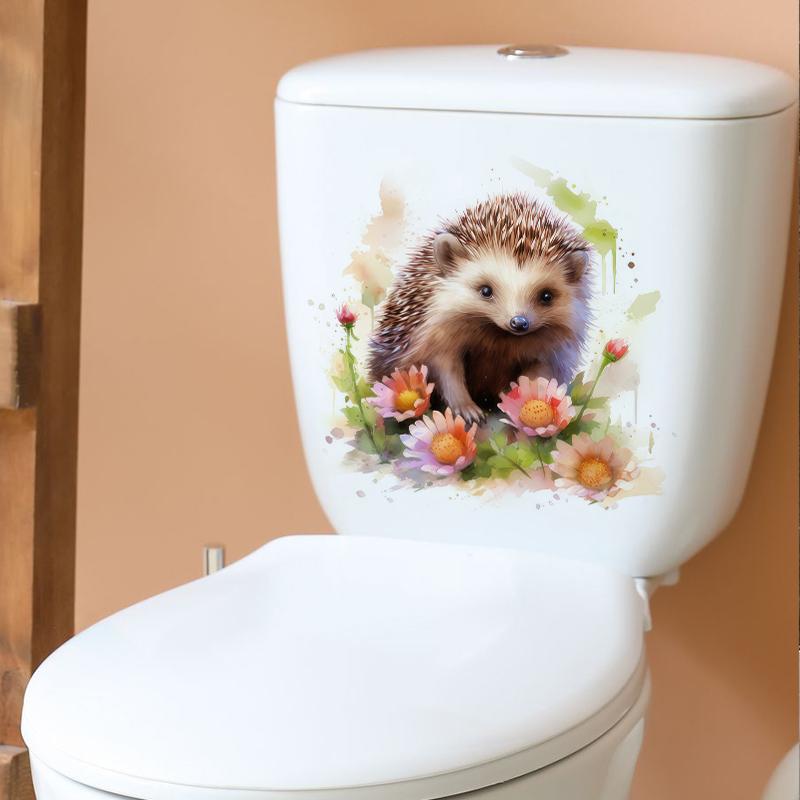 C100#Cartoon Hedgehog Wall Stickers Children's Room Background Home Decoration Mural Living Room Wallpaper Funny Decals