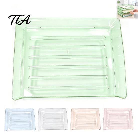 Desktop Stationery Storage Case Large Capacity Desk Organizer for Documents Files Letters A4 Paper Book Notes Mail, Clear File Sorter Stackable Tray,