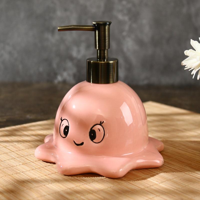 360ml Cute Octopus Ceramic Hand Wash Dispensing Bottle Bathroom Hotel Shower Gel Hair Conditioner Pressing Bottle cup dispenser