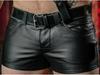 2024 European & American Solid Color PU Men's Casual Super Short Leather Pants