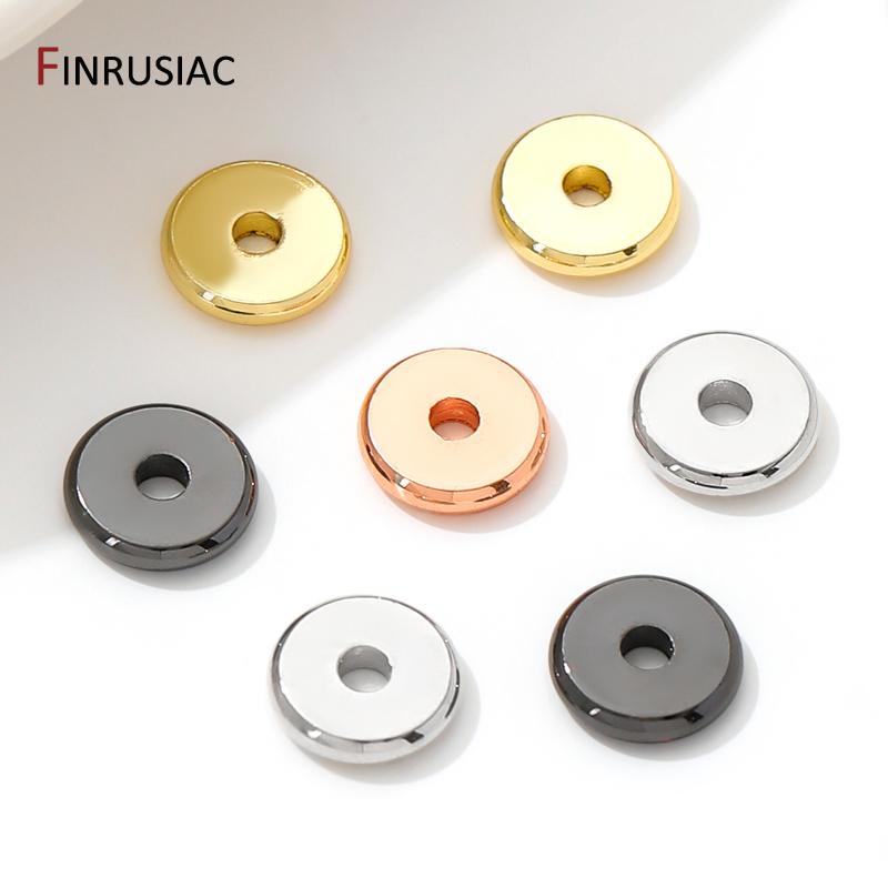 18K Gold Plated Brass Flat Spacer Beads For Bracelet Making Jewelry Fittings,Separators For Beads,DIY Jewellery Making Supplies
