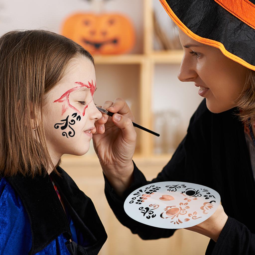 25 Pieces Face Painting Stencils, Reusable Face Paint Templates Tattoo Stencils