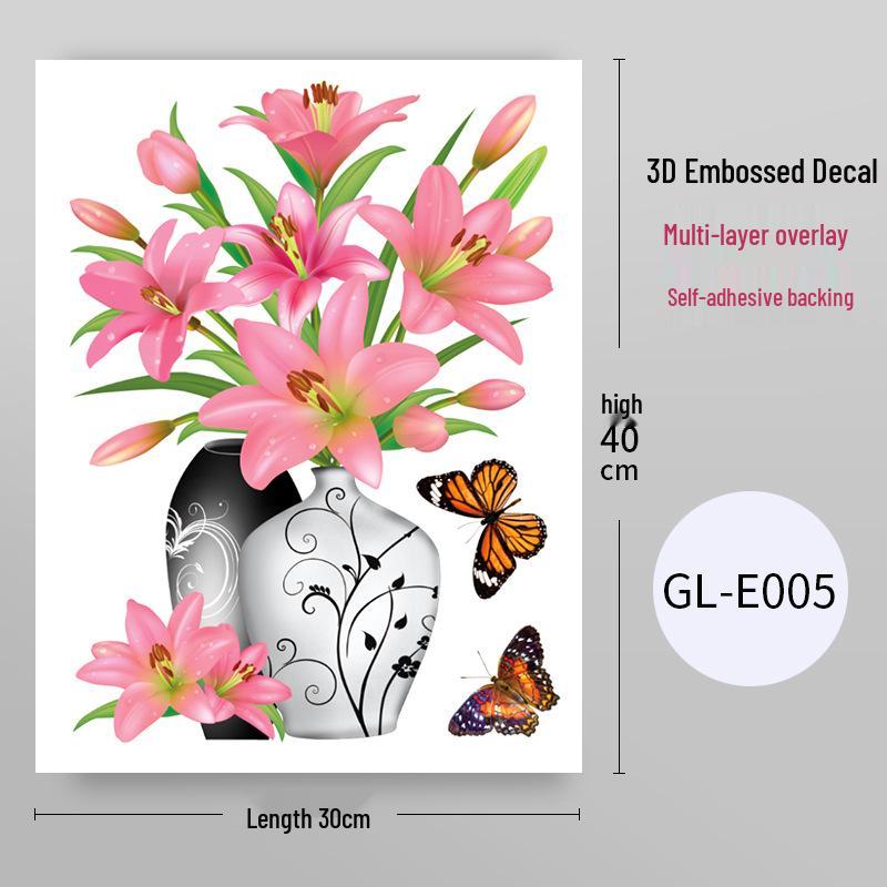 

3D Водонепроницаемая самоклеящаяся наклейка на стену в виде вазы для украшения шкафа и холодильника