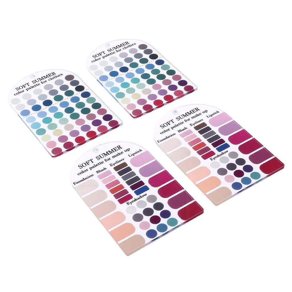 2 Sets Color Palette Cards Portable 12 Season Color Analysis Guide for Clothing Makeup Skin Tone Test