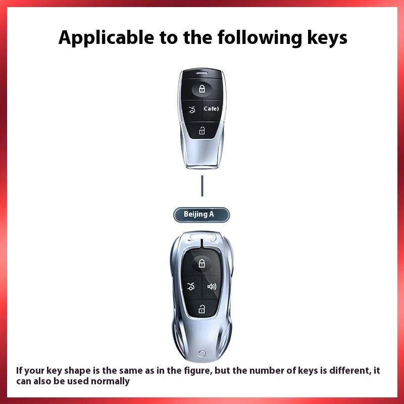 For Beijing Bj30 Bj40 Bj60 Bj80 X7 Key Set High End Car Key Pack Thunder Metal Shell Buckle Package Suitable