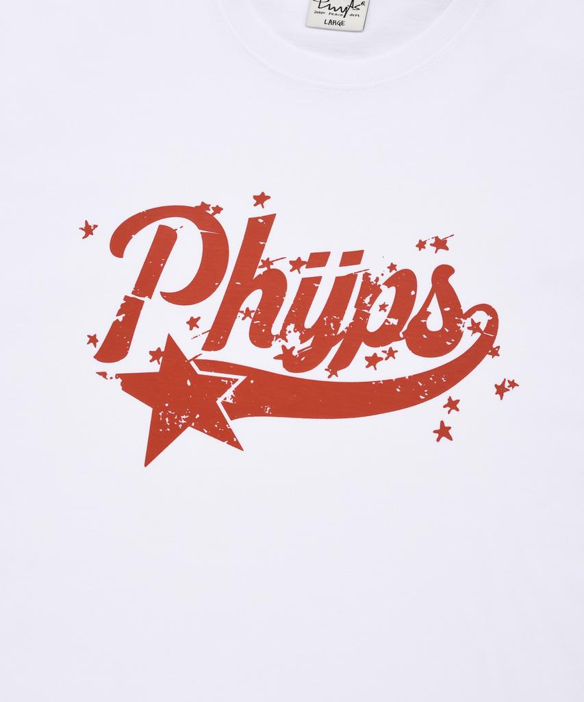 PHYSICAL DEPARTMENT Scatter Startail Short Sleeve T-Shirt_White/Red