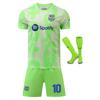 YSHT Barcelona Yamal Kids Soccer Set Jersey and Shorts Green 120-130cm Sportswear
