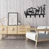 1 PC 5-Hook Rustic Deer-Shaped Metal Wall Storage Rack - Powder-Coated