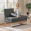 2-Seater Sofa, Tufted Backrest, Wooden Legs, Thick Padding, Linen Look, for Small Spaces, Grey