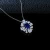 Blue Sapphire Petal Necklace - S925 Sterling Silver, Versatile & Durable High-End Gift for Birthday or Anniversary, Perfect for Best Friend or Wife.