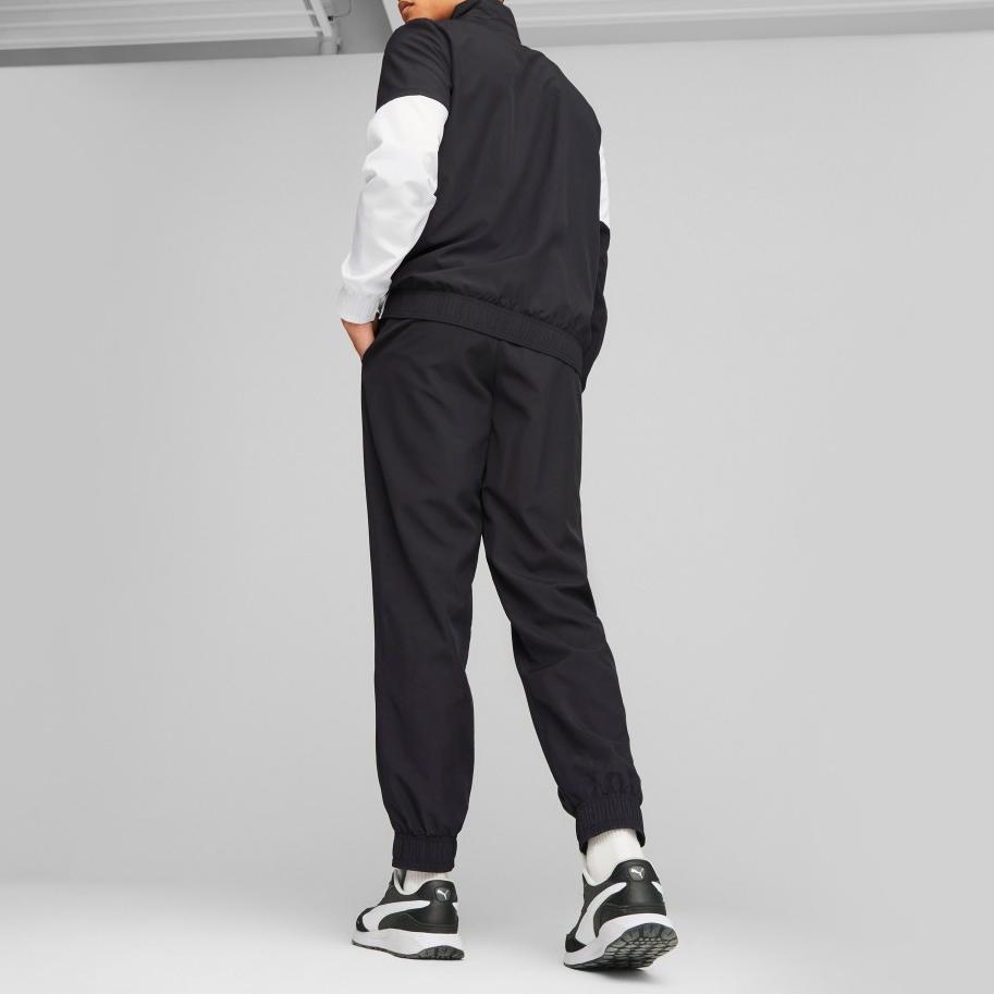Puma Power Woven Tracksuit With Color Block Logo Print Jacket And Casual Pants Set Men Tracksuit Black 675747-01