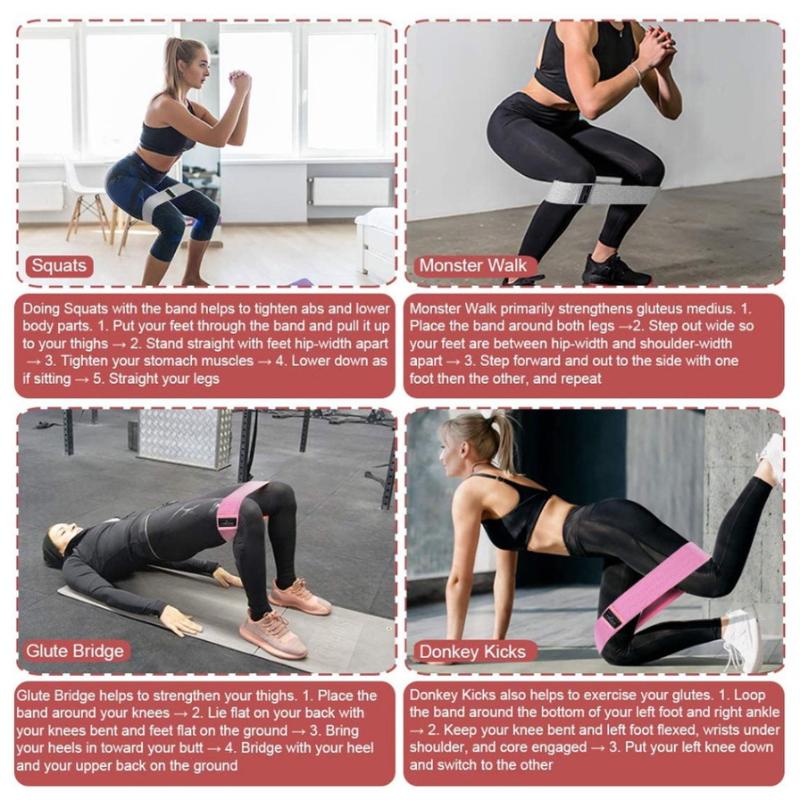 Yoga Band Durable Pull Band Hip Circle Anti-Slip Gym Fitness Resistance Band Exercises Elastic Band