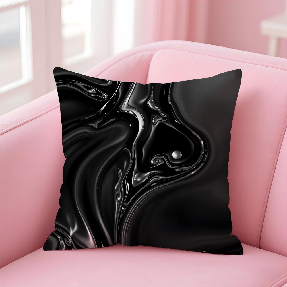 BBlack and White Patterns Cushion Cover Pillow Case Soft Friendly Fabric Concealed Zipper