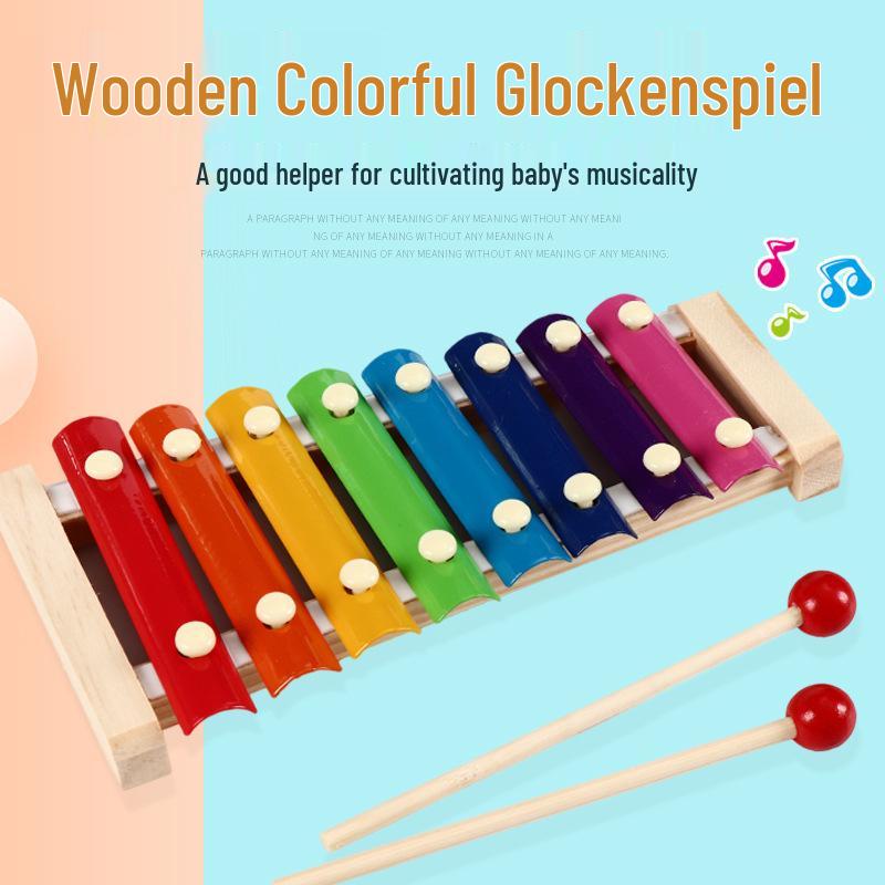 Children s Wooden Glockenspiel: Early Education Musical Instrument & Hand-Knock Piano Toy with Music Score