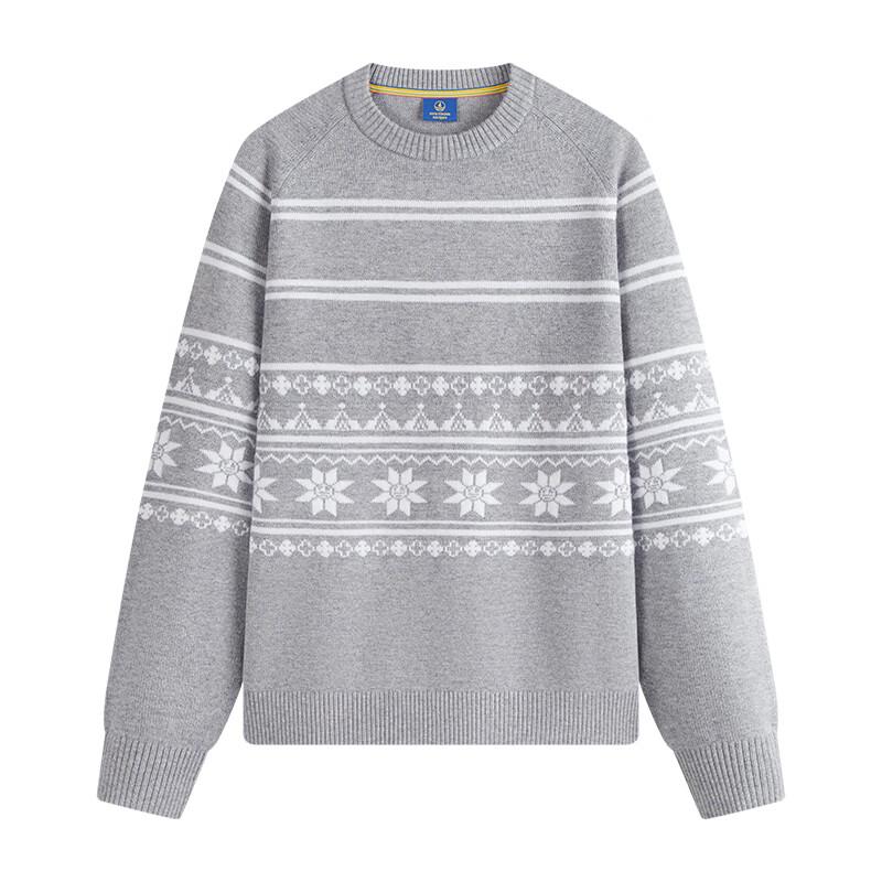 NVG·YOUNG Men's Fair Isle Crewneck Wool Blend Sweater