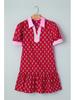 2026 Floral Print Lapel Pullover & Short Skirt - Women's Sweet European American Style, High Waist Summer Dress