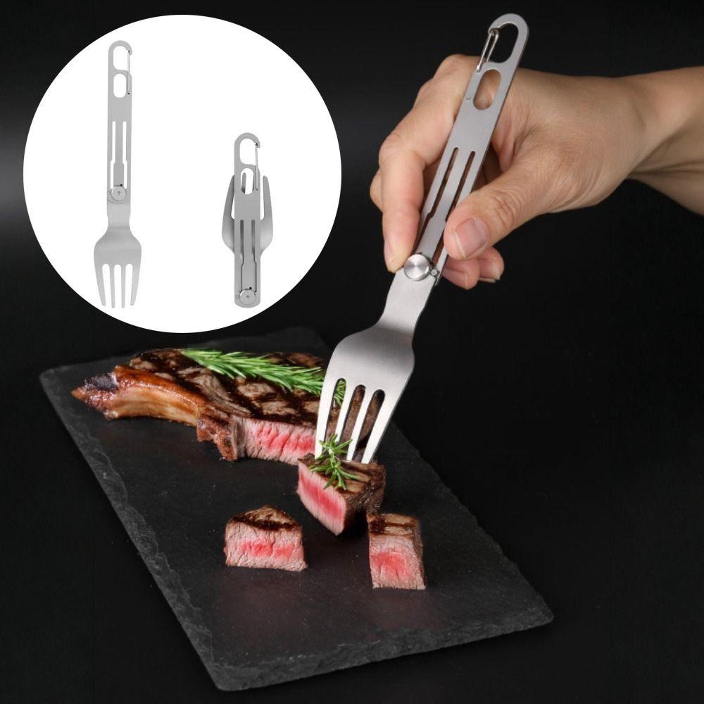 Reusable Folding Fork and Spoon Stainless Steel Travel Folding Spoon Camping Utensils  Camping Trip