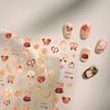 Cartoon Cute Bear Pudding Pretzel Bread Croissant Cookies Shiny 3D Self Adhesive Nail Art Stickers Bakery Lovely Manicure Decals