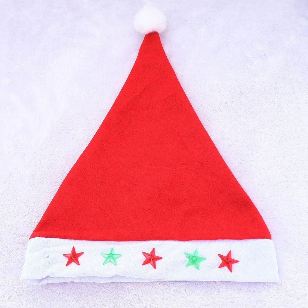 LED Light Plush Christmas Hat for Adults & Children - Festive Party Dress-Up Decoration