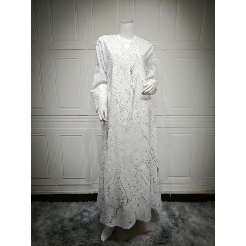 New Middle East Dubai Loose Jacquard Texture Cardigan Robe Dress Jacquard Cardigan Robe