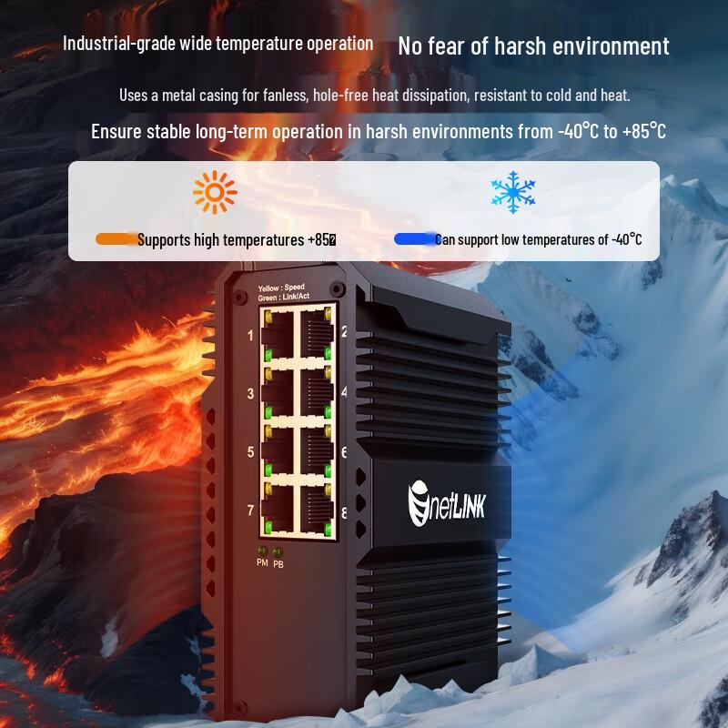 netLINK 8-Port 100Mbps Industrial Ethernet Switch