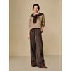 INMAN Women's Wool Blend Embroidered V-Neck Drop-Shoulder Sweater