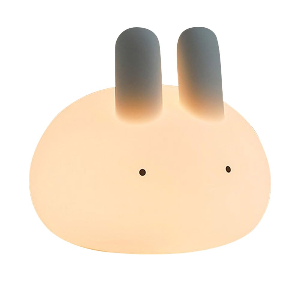 

moin moin Electric Rabbit Lamp, Silicone, White, Warm White, Warm White, Orange, LED Light, Adjustable Brightness, Sleep Timer, Bedside Night Lamp,