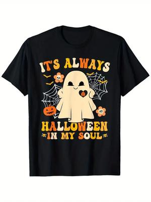Lustiges Halloween-T-Shirt - ''Es ist immer Halloween in meiner Seele'' Gespenstische Kürbis-Gra