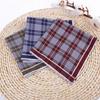 2 Pcs Multicolor Stripe Set Square,Cotton Handkerchief 38 * 38 Cm Men Classic Plaid Pattern Pocket