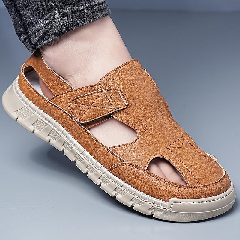 2025 sandals men's summer breathable bag head hole shoes hollow soft sole sports driving beach wading sandals 2506